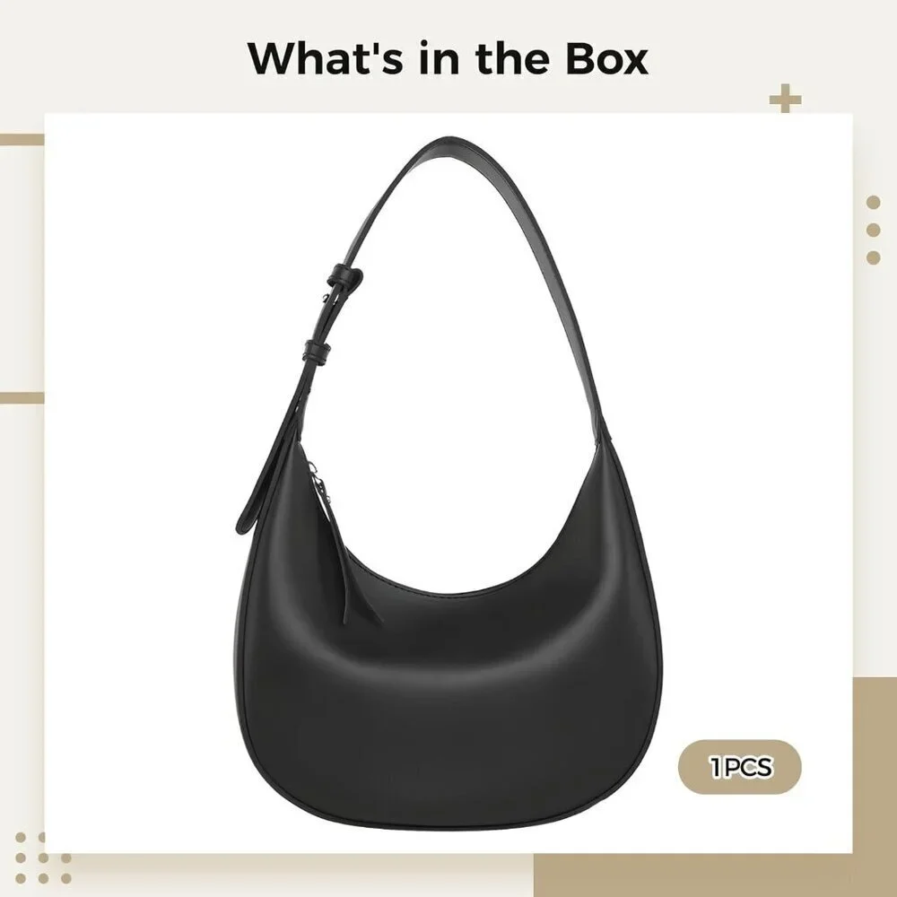 Vegan Leather Crossbody Bag Women Anti-Theft Zipper Shoulder Handbag